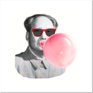 MAO ZEDONG with pink bubble gum Posters and Art